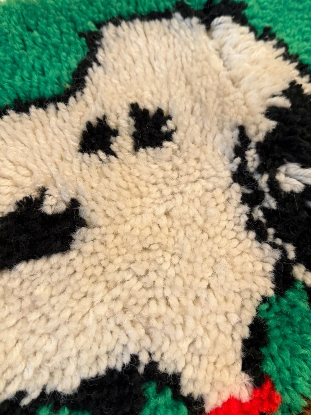Vintage Snoopy Latch Hook Rug Completed Peanuts 26x20